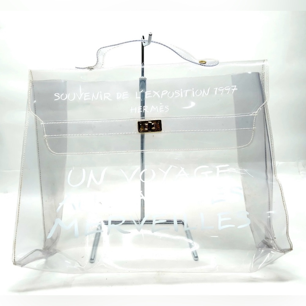Hermes Vinyl Kelly Handbag SOUVENIR DE L'EXPOSITION